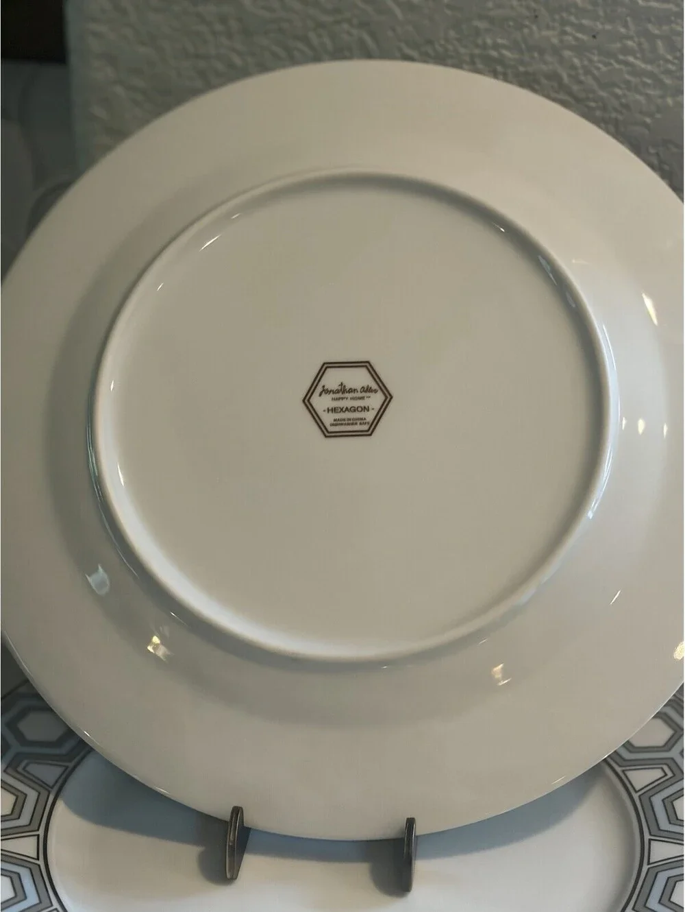 Jonathan Adler Happy Home Dinner Plates Hexagon- Set of 4